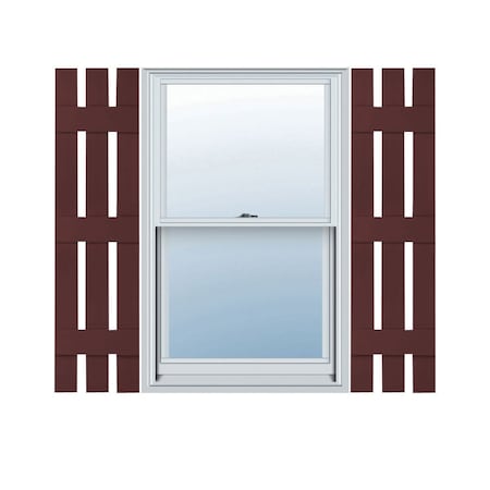 Ekena Millwork 12 in. W x 55 in. H Builders Edge, Three Board Spaced, Board-n-Batten Shutters, 167 - Bordeaux, PR 070120055167
